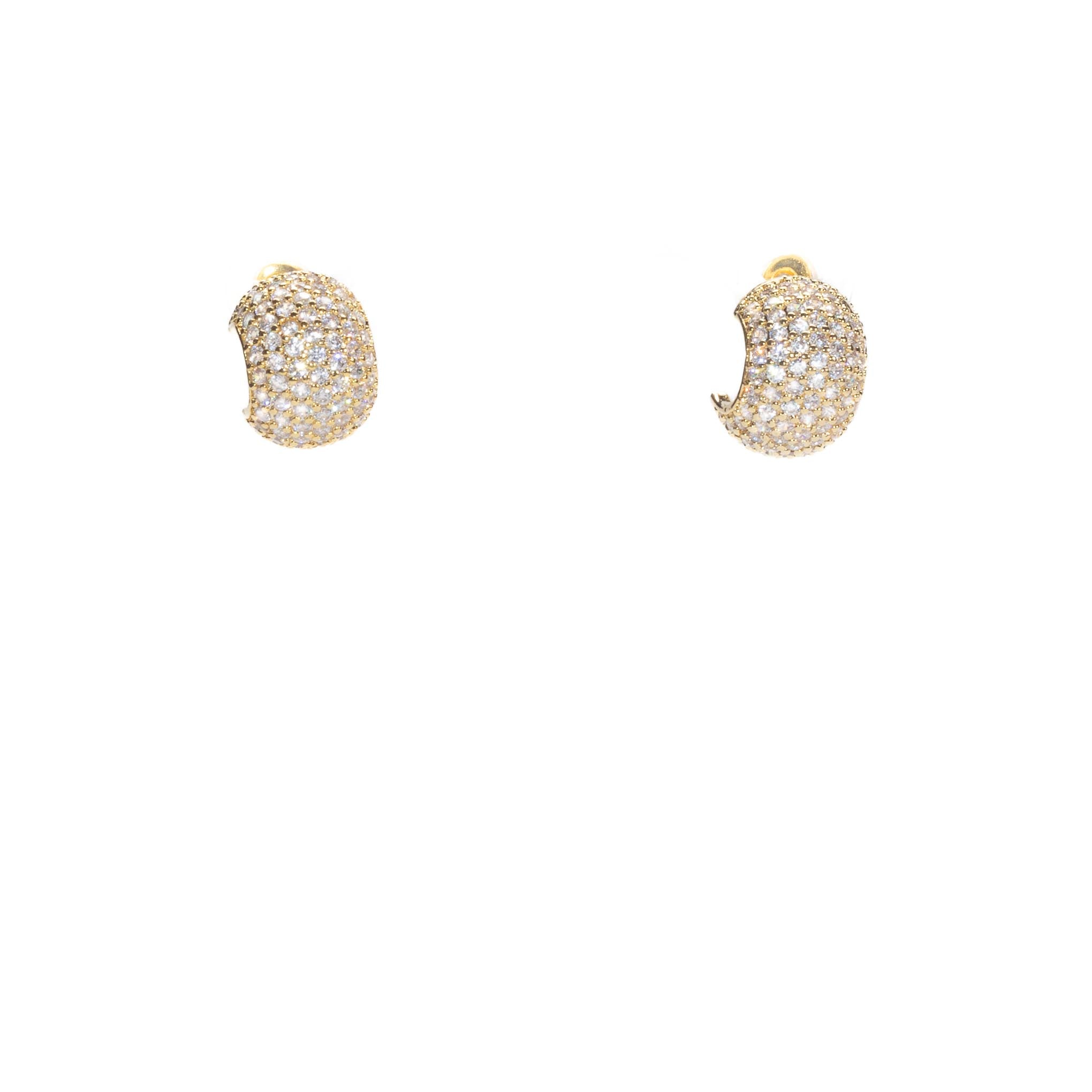 Arracadas doradas panal con zirconias
