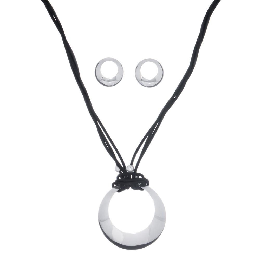 Collar de caucho con eclipse de Plata