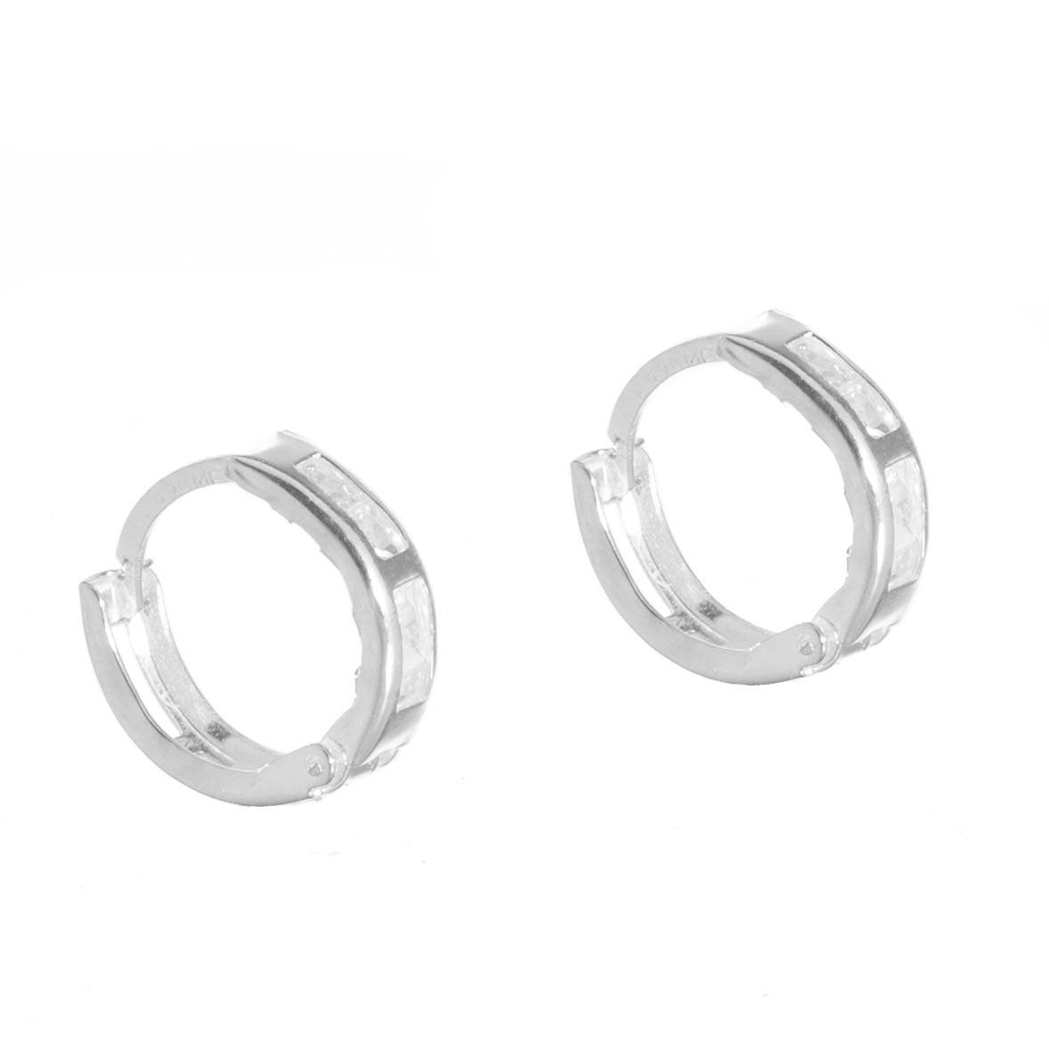 Arracadas de plata mini con zirconia