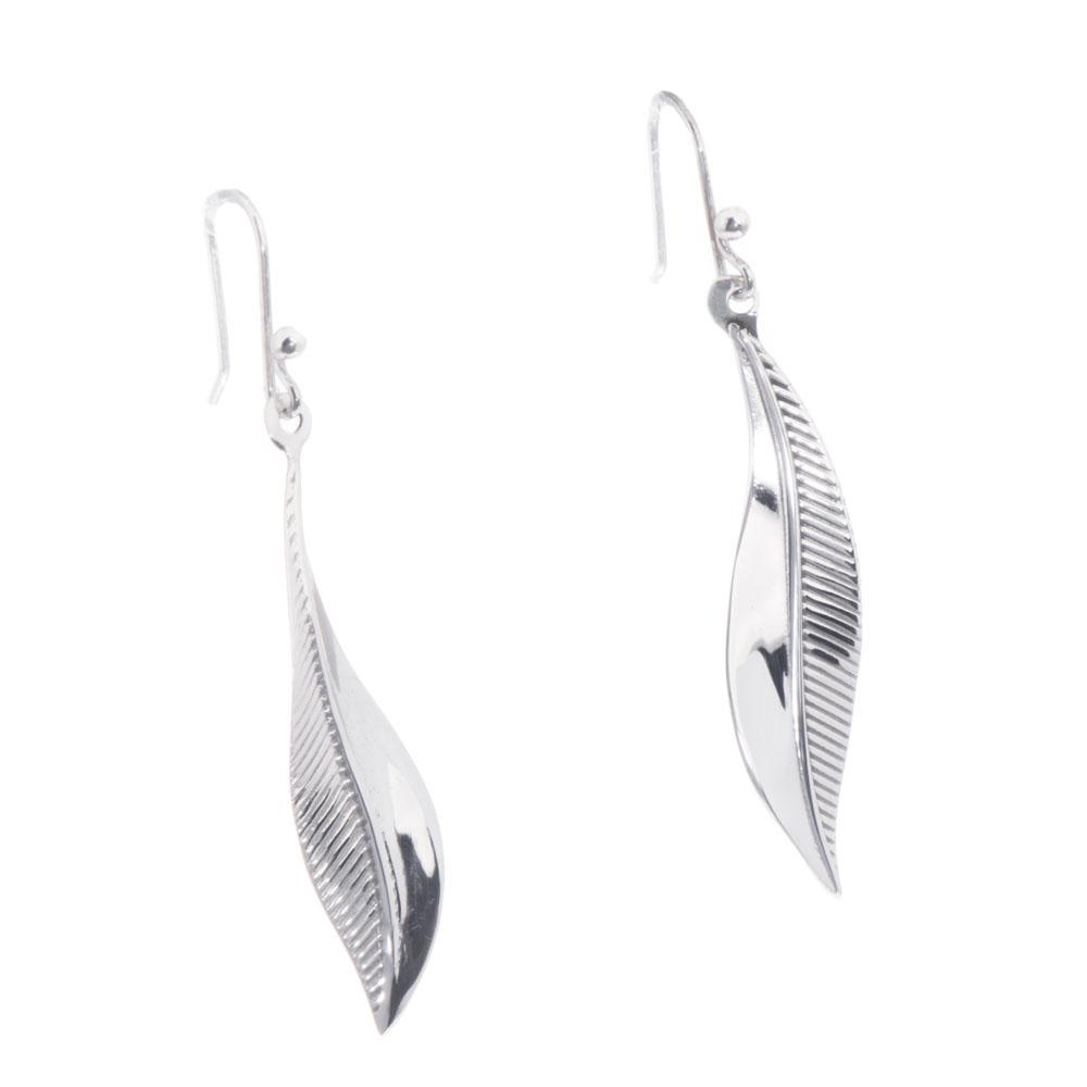 Aretes pluma de Plata