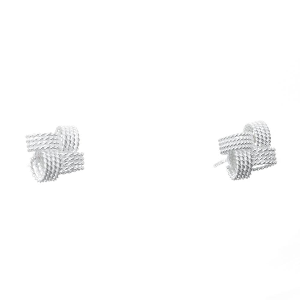 Aretes nudo cuadrado de Plata