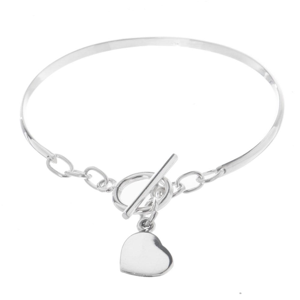 Brazalete de Plata con corazón colgante