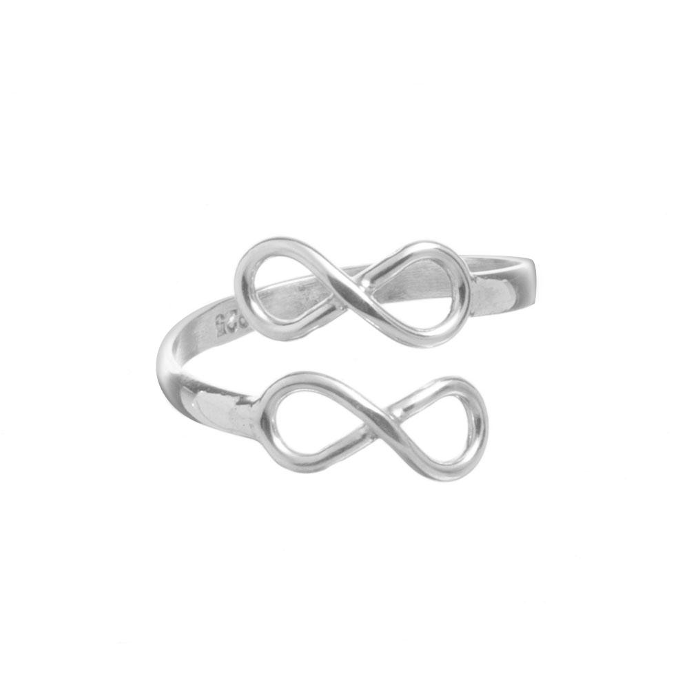 Anillo infinito doble de plata.