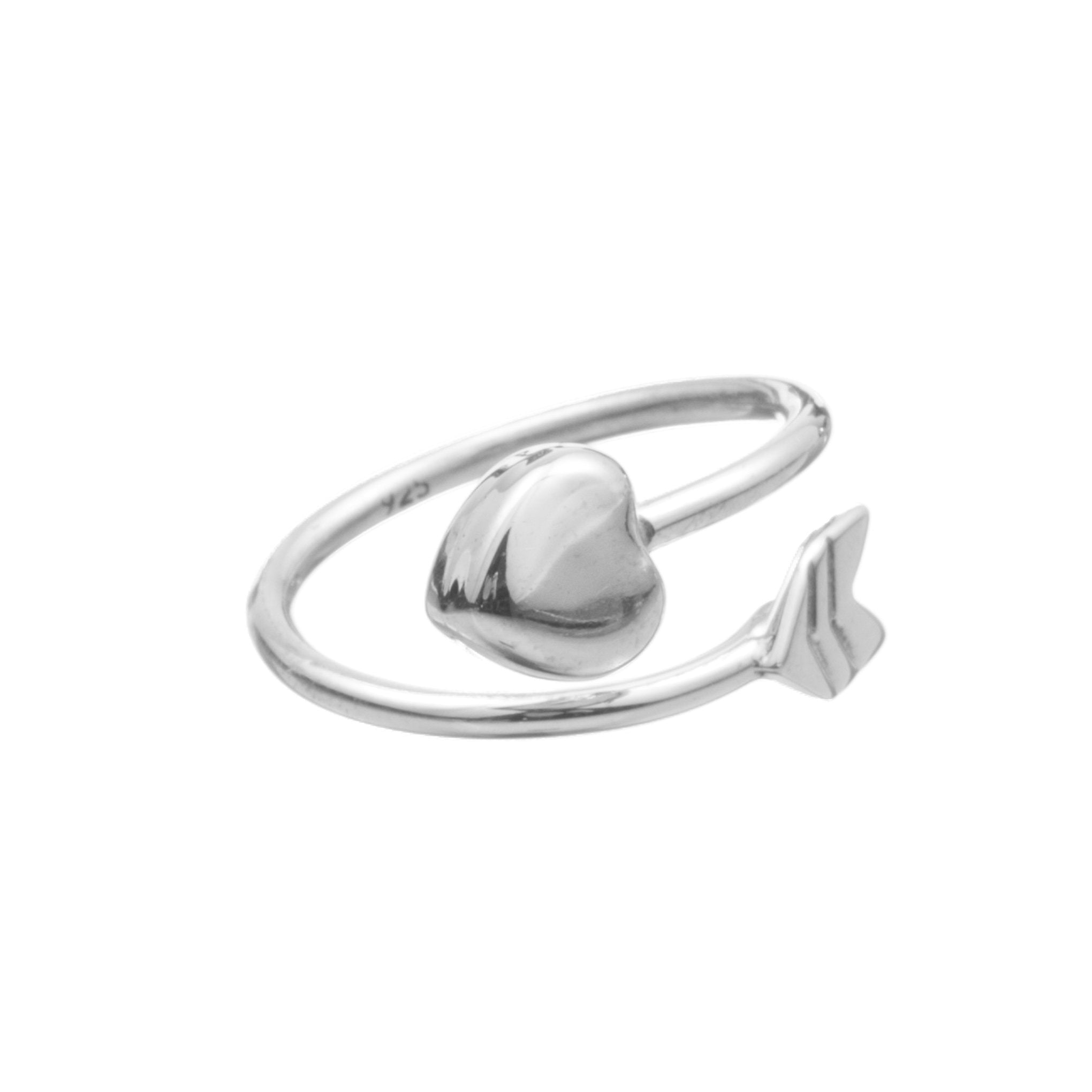 Anillo flecha de cupido de plata