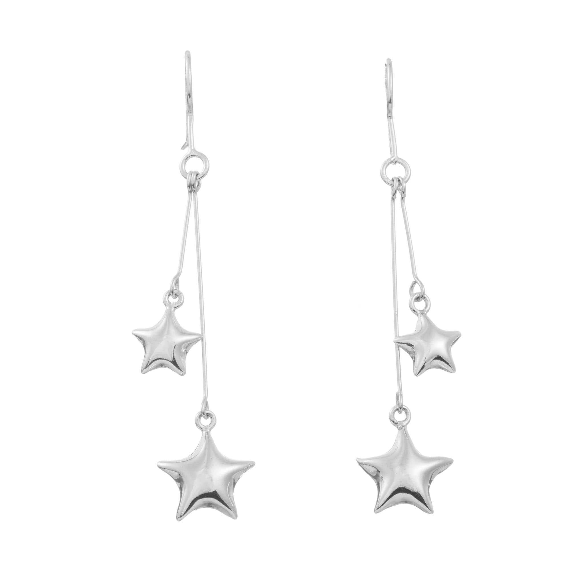 Aretes estrella globo colgante de plata de plata mexicana