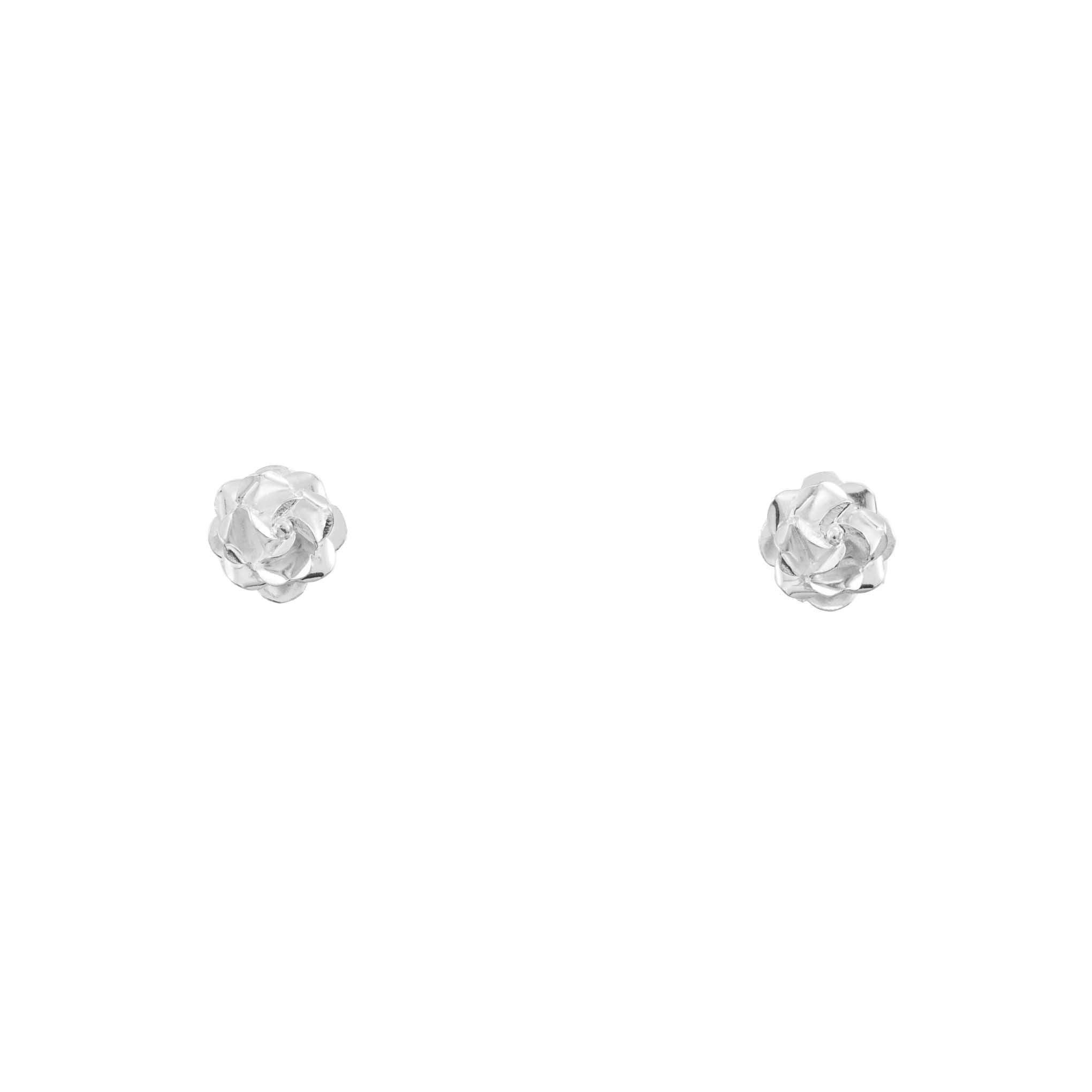 Aretes rosa mini de plata de plata mexicana