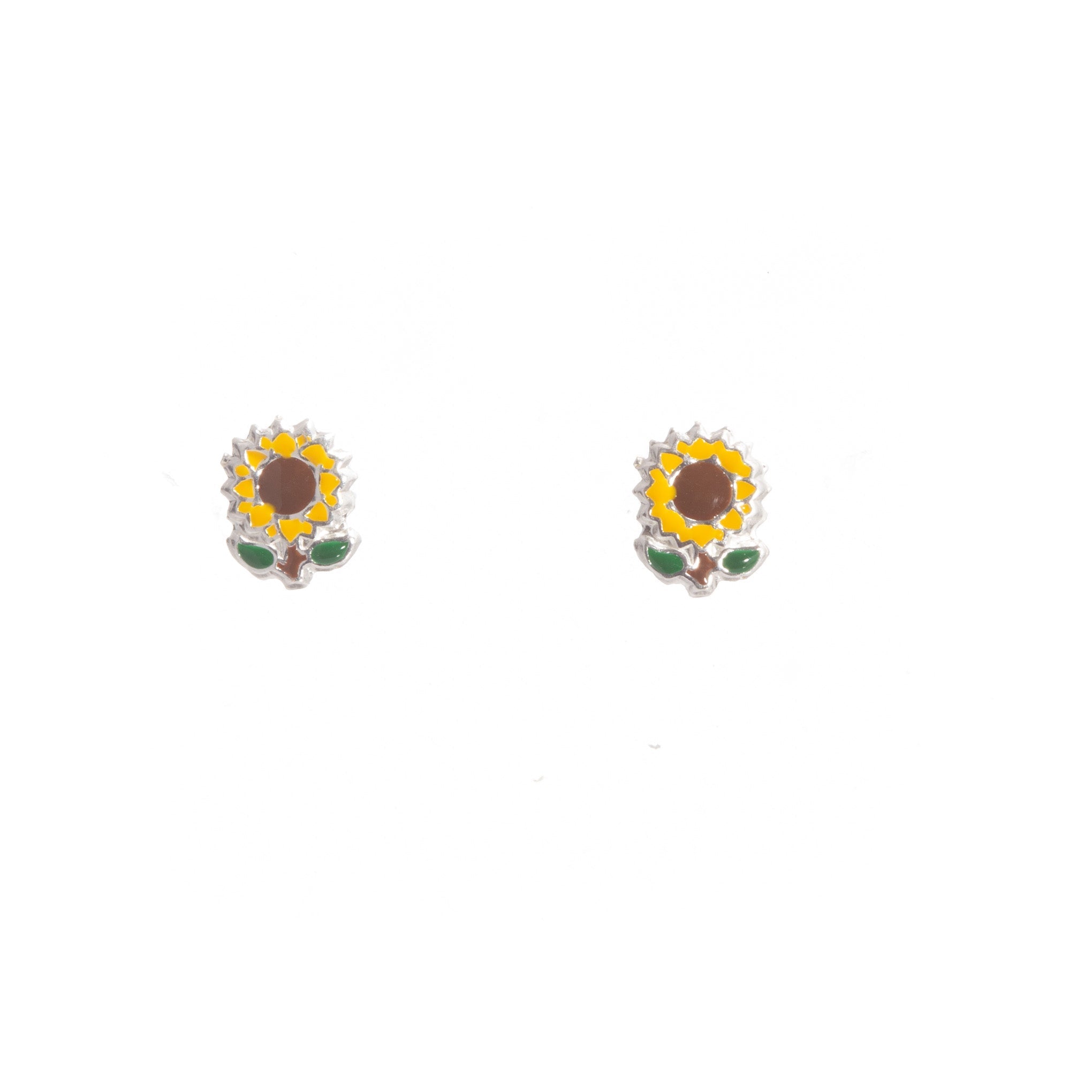 Aretes de poste con Girasoles de plata mexicana