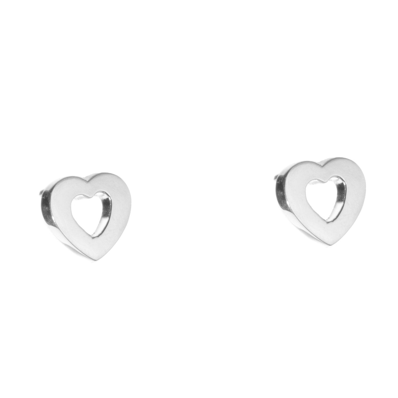 Aretes forma contorno de Corazón de Plata