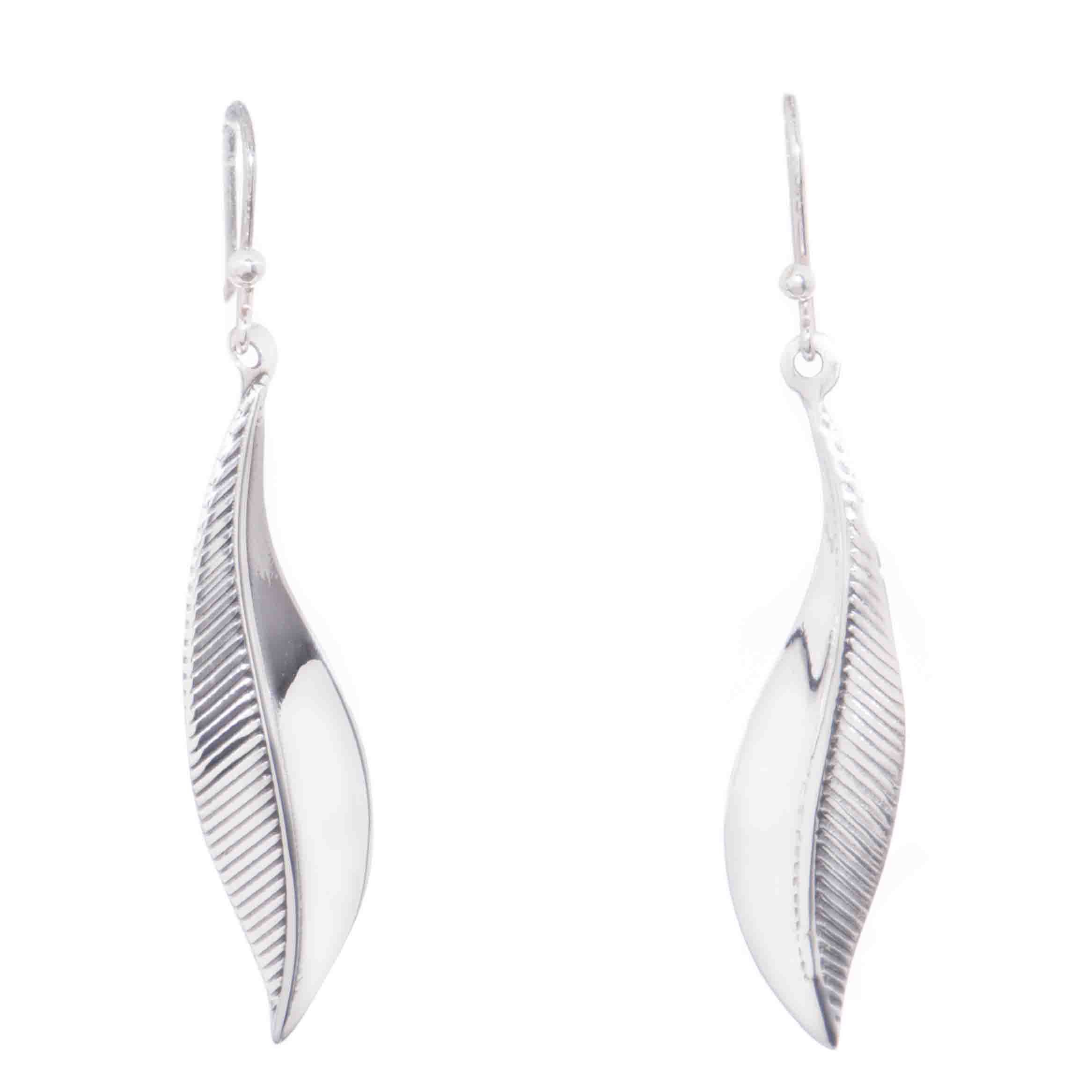 Aretes pluma de Plata