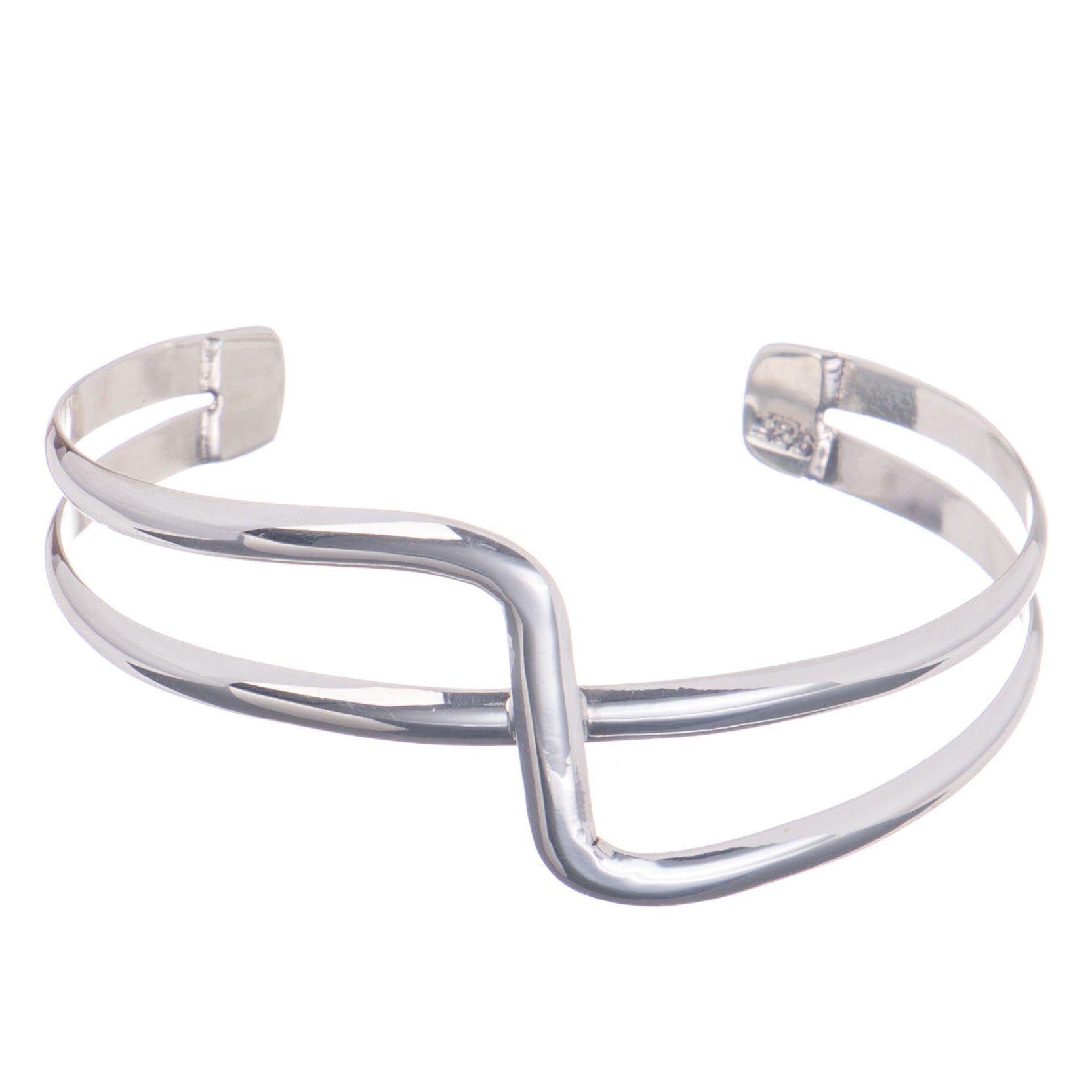 Brazalete de Plata lineas cruzadas