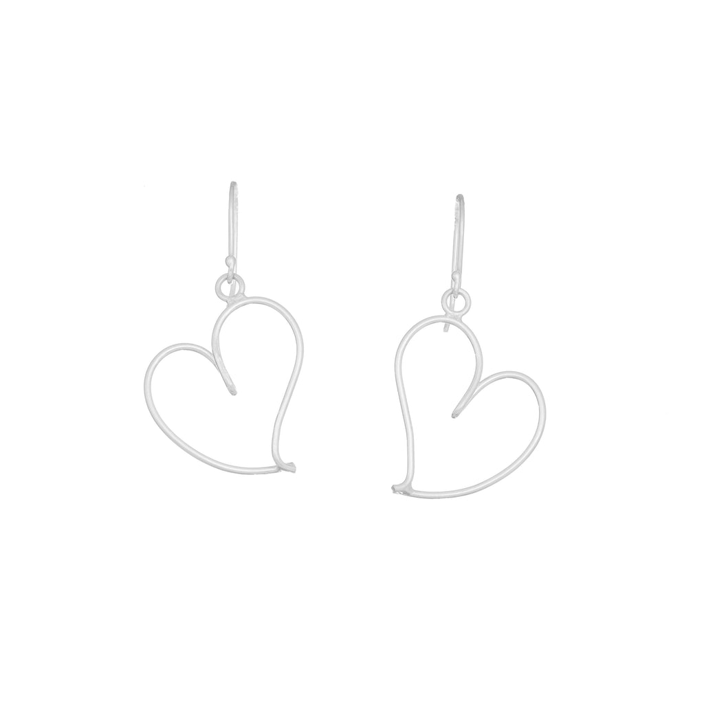 Long silver earrings with spiral and spheres